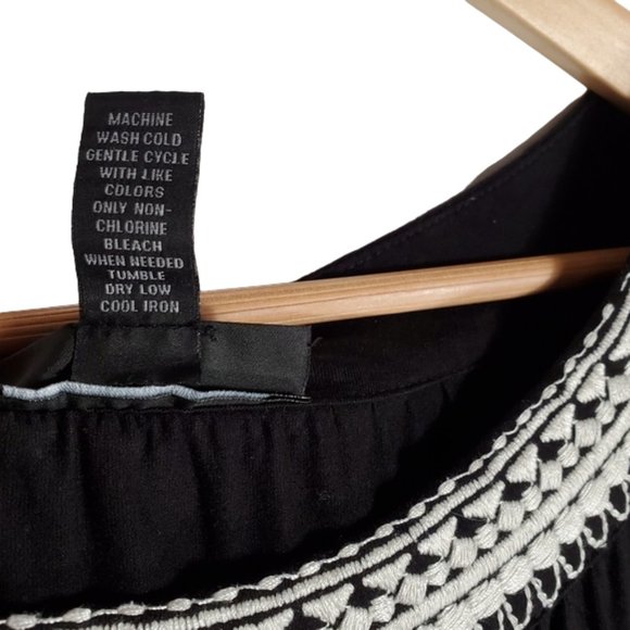 INC International Concepts Tunic Style top black Oversized Embroidery 0X - Picture 6 of 10